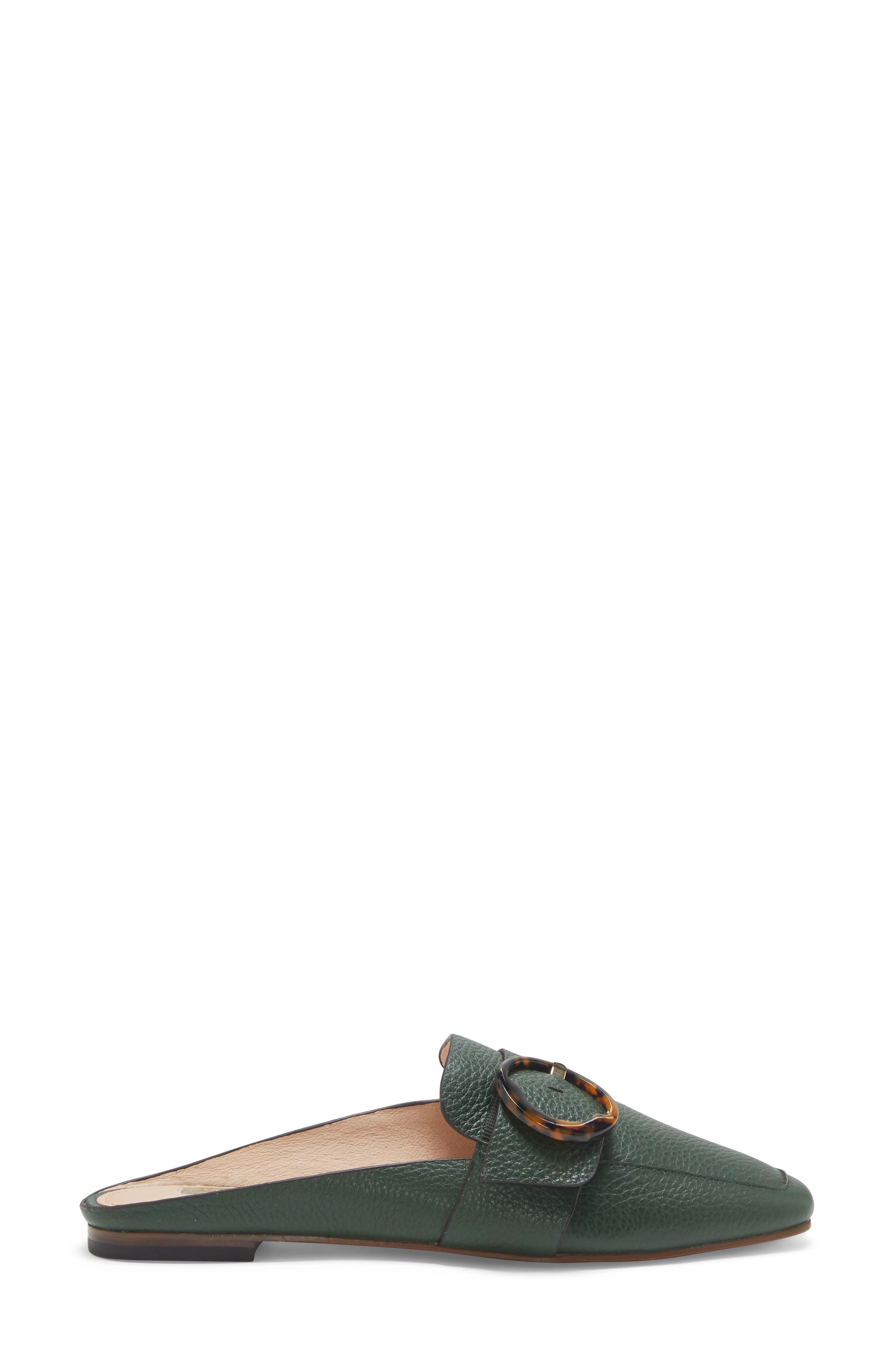 Brileigh Buckle Mule, Alternate, color, MALACHITE LEATHER