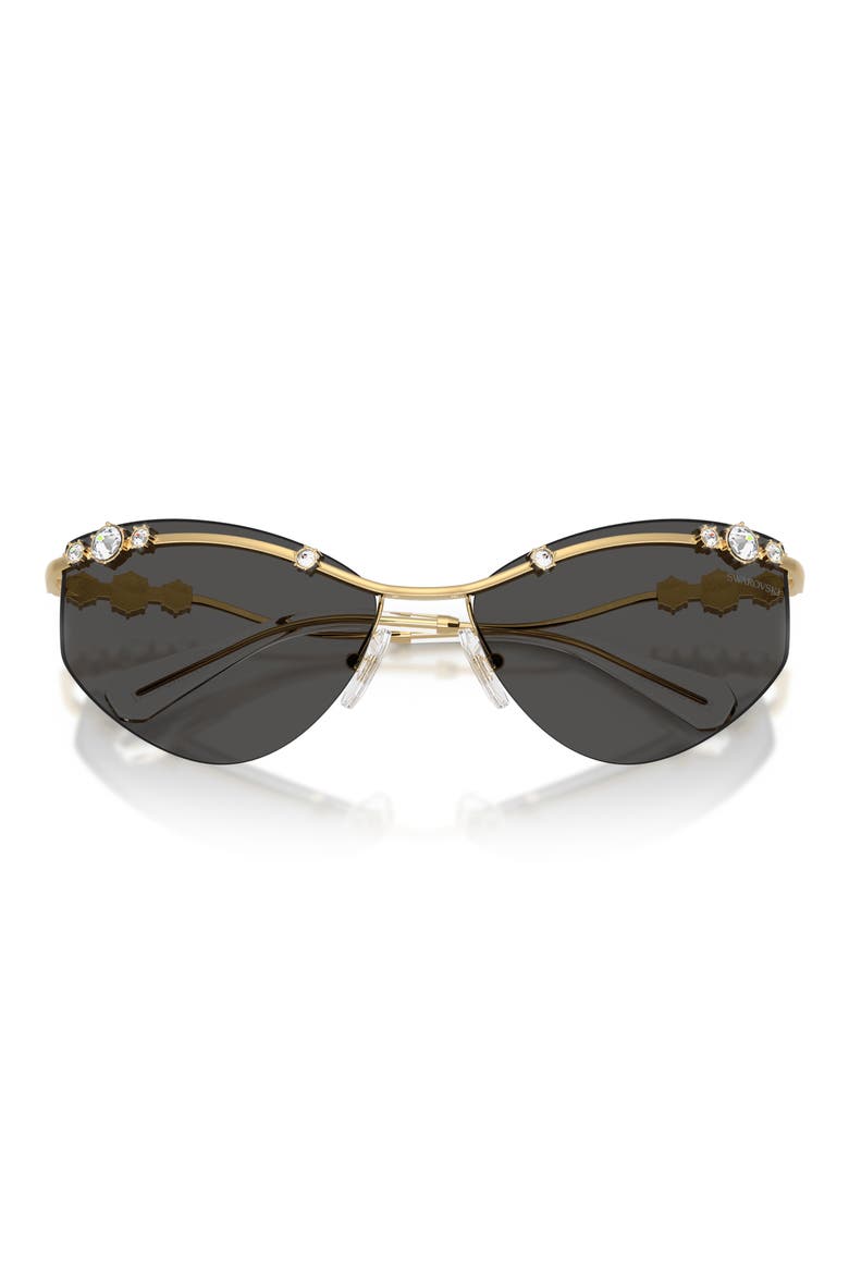 61mm Irregular Sunglasses, Alternate, color, GOLD / DARK GREY