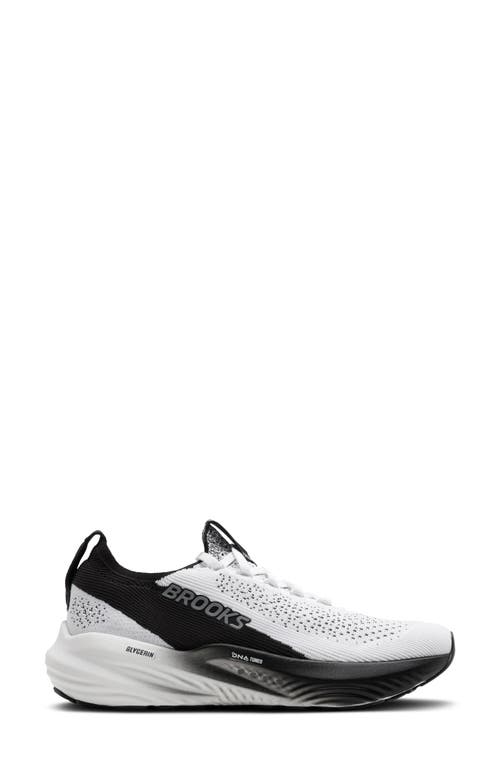 Brooks Glycerin Stealthfit 22 Running Shoe In White/grey/black
