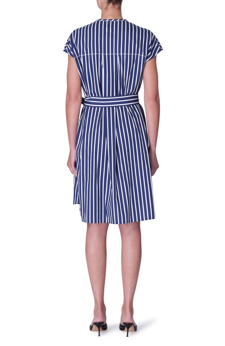 Carolina Herrera Embroidered Floral Stripe Cotton Shirtdress, Alternate, color, 