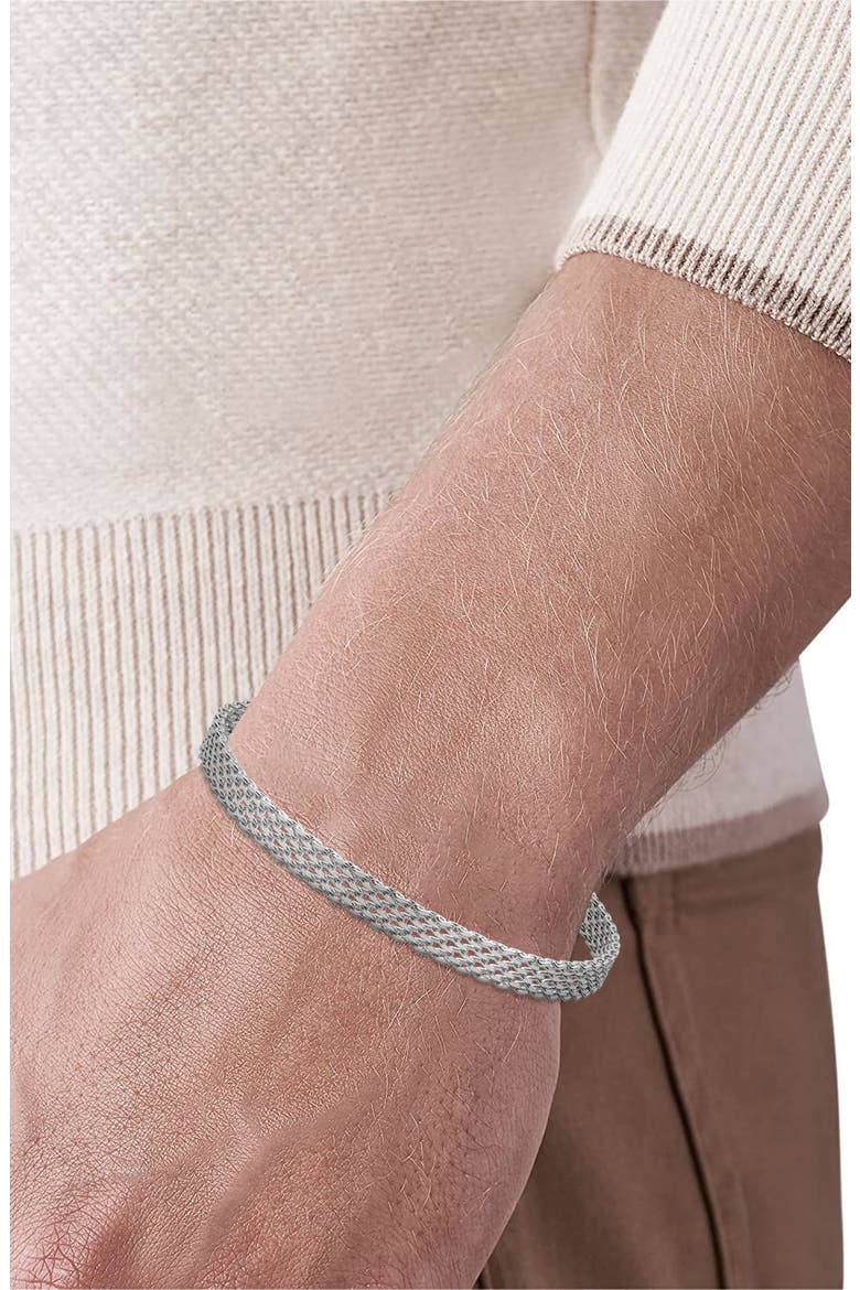 Men's Stainless Steel Mesh Chain Bracelet, Alternate, color, SILVER
