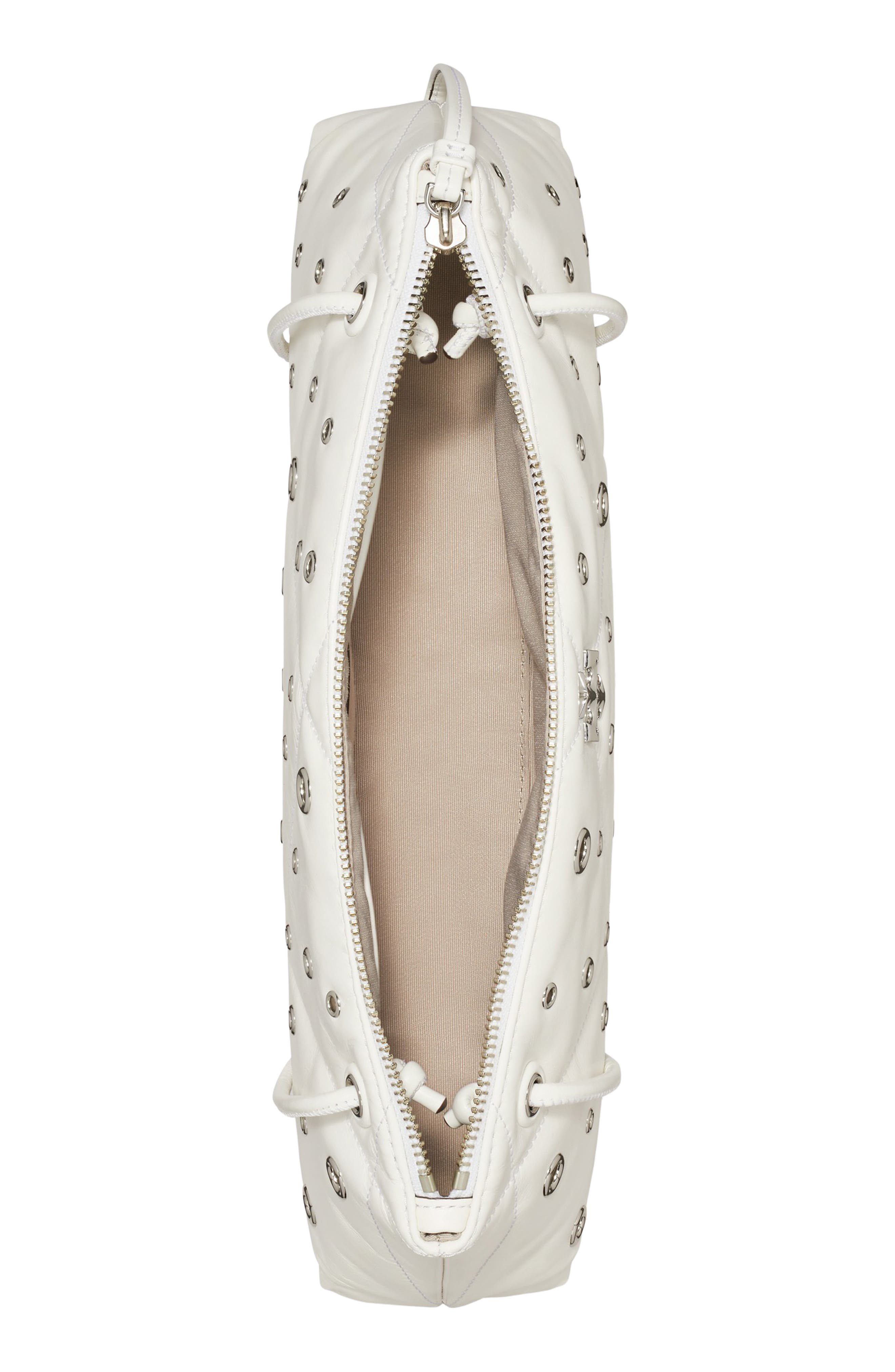 Tory Burch Kira Grommet Diamond Quilted East/West Leather Shoulder Bag, Alternate, color, 