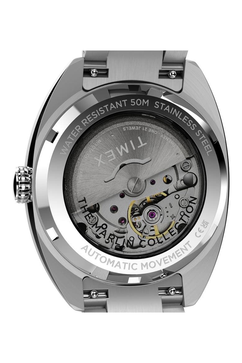 Marlin® Draper Automatic Bracelet Watch, 37mm, Alternate, color, STAINLESS STEEL