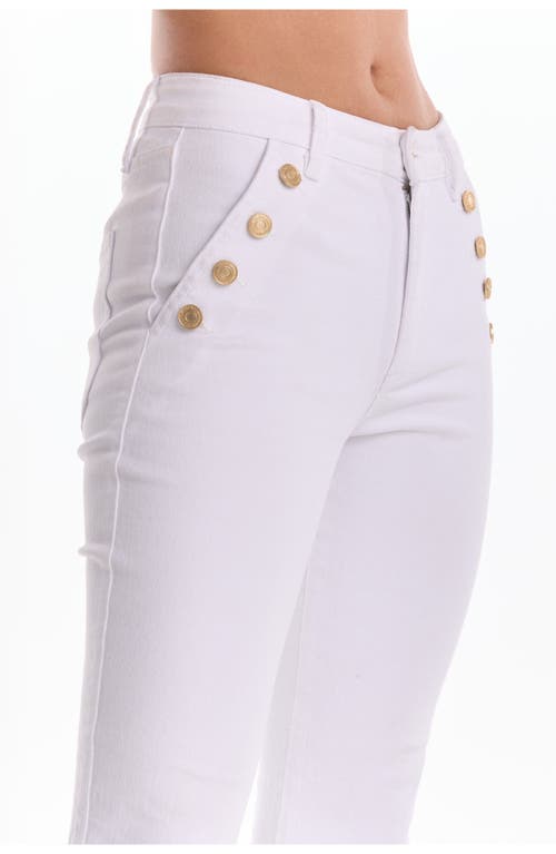 The Noli Shop Allegra Bootcut High-rise Jeans In White