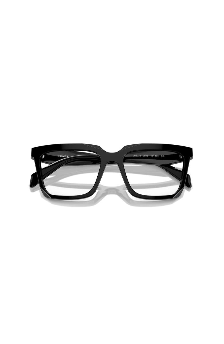 Prada 54mm Rectangle optical glasses, Alternate, color, Black