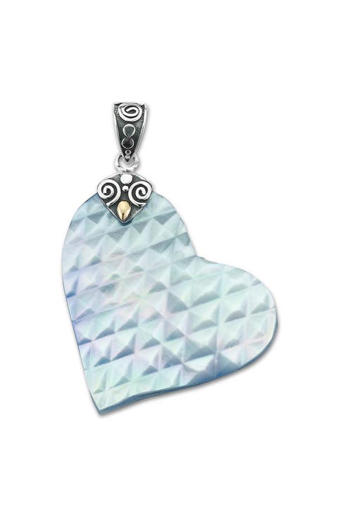 Blue Mother-of-Pearl Heart Pendant