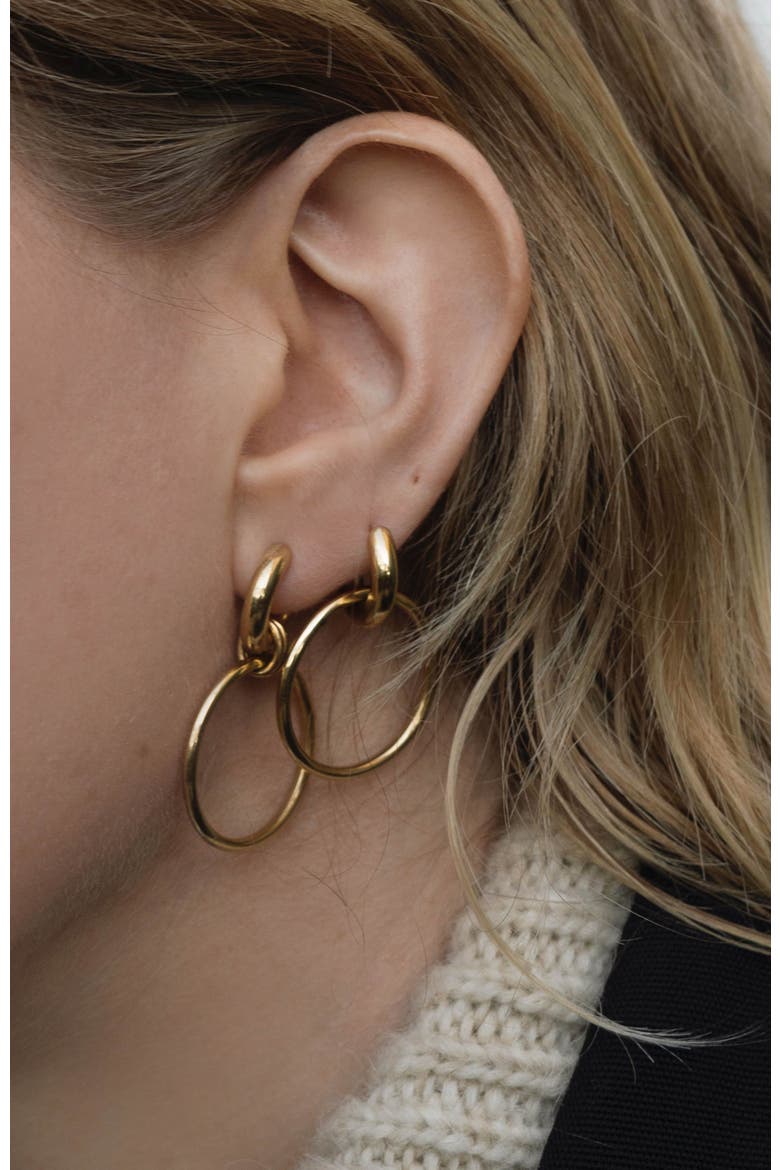 14kt Gold Vermeil Laguna Hoop Earrings, Alternate, color, Yellow Toned Gold