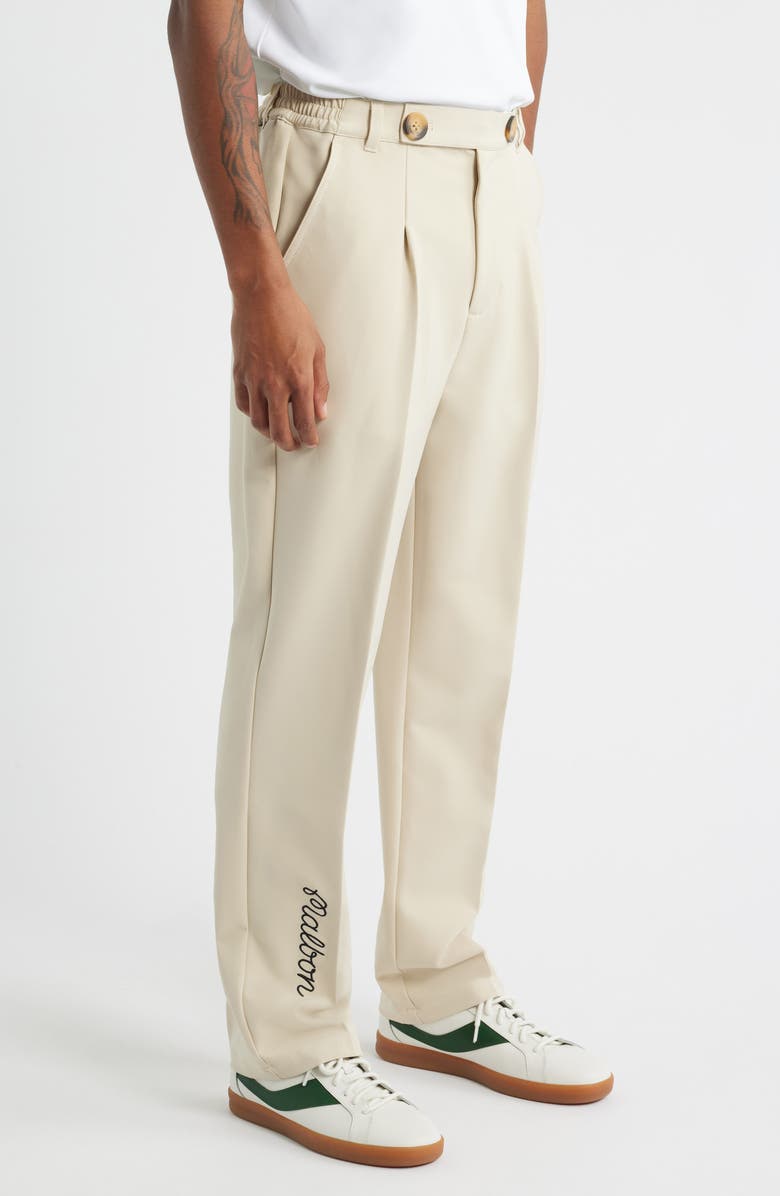Malbon Golf Oliver Pleated Straight Leg Pants, Alternate, color, Khaki