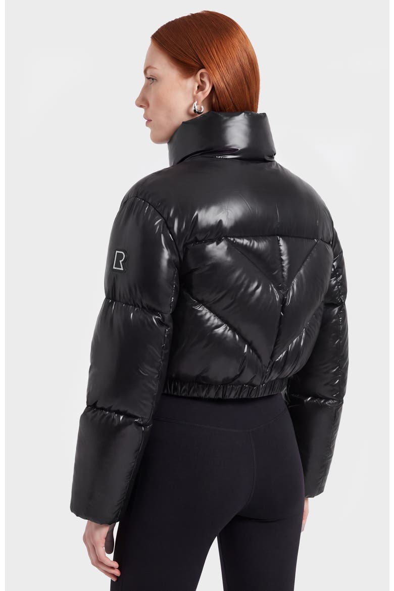 Anslie C Glossy Down Puffer, Alternate, color, Black