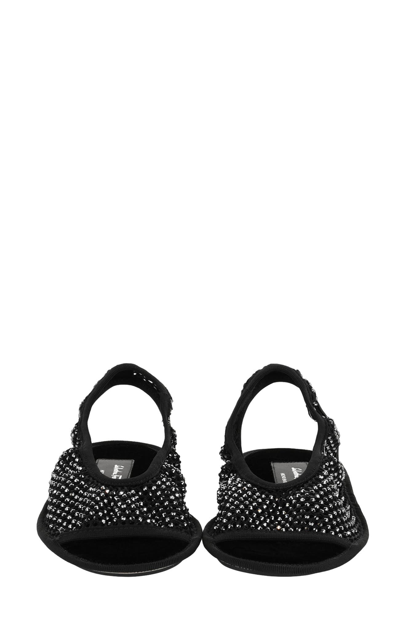 FERRAGAMO Woven Slingback Sandal, Alternate, color, Black Black