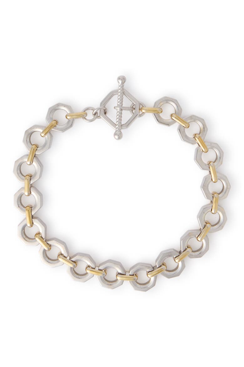 Hex Nut Toggle Bracelet, Main, color, YELLOW GOLD