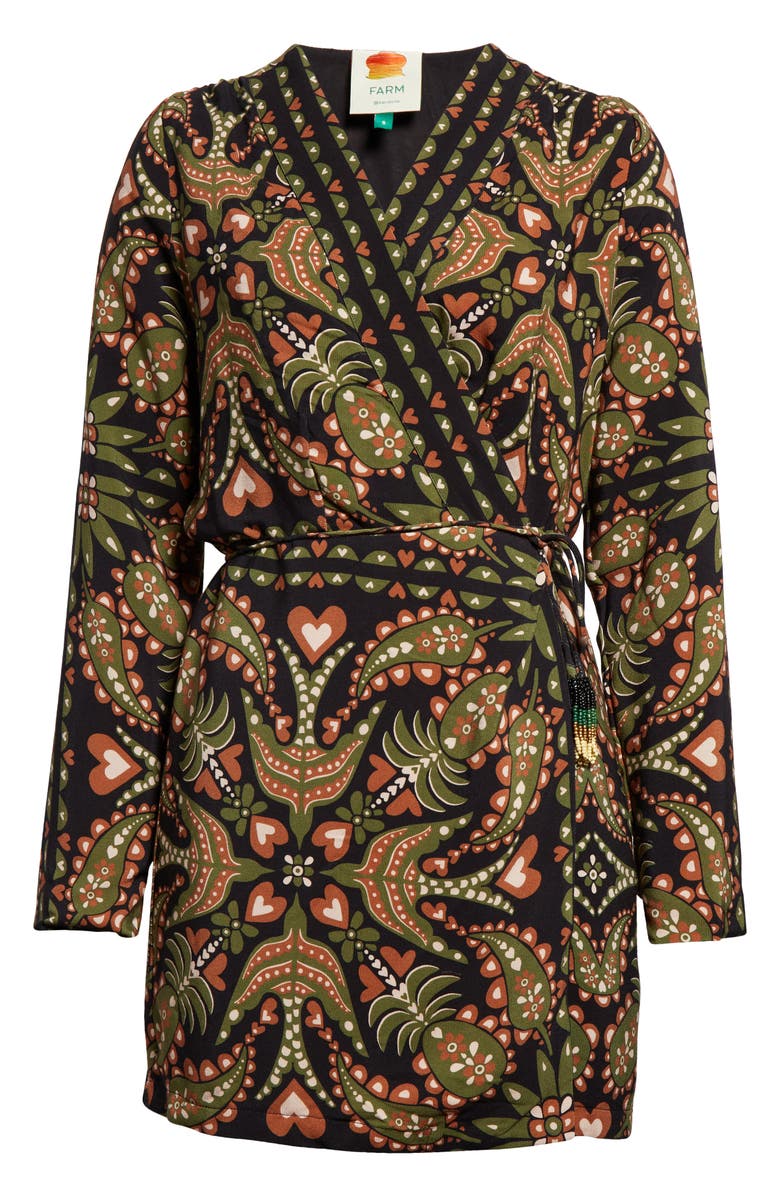 FARM Rio Martina Long Sleeve Wrap Dress, Alternate, color,