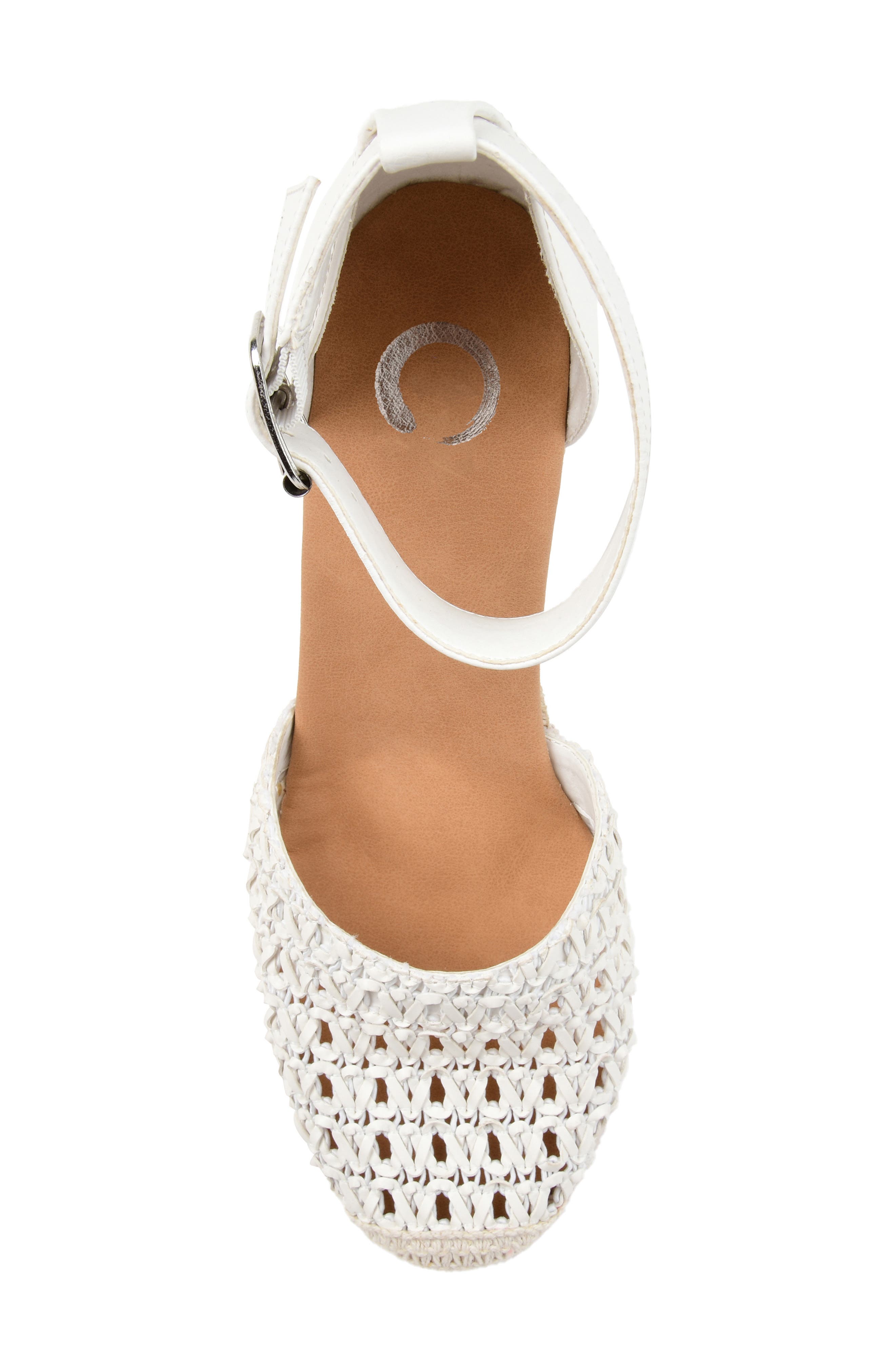 JOURNEE Sierra Woven Espadrille Wedge Sandal, Alternate, color, WHITE