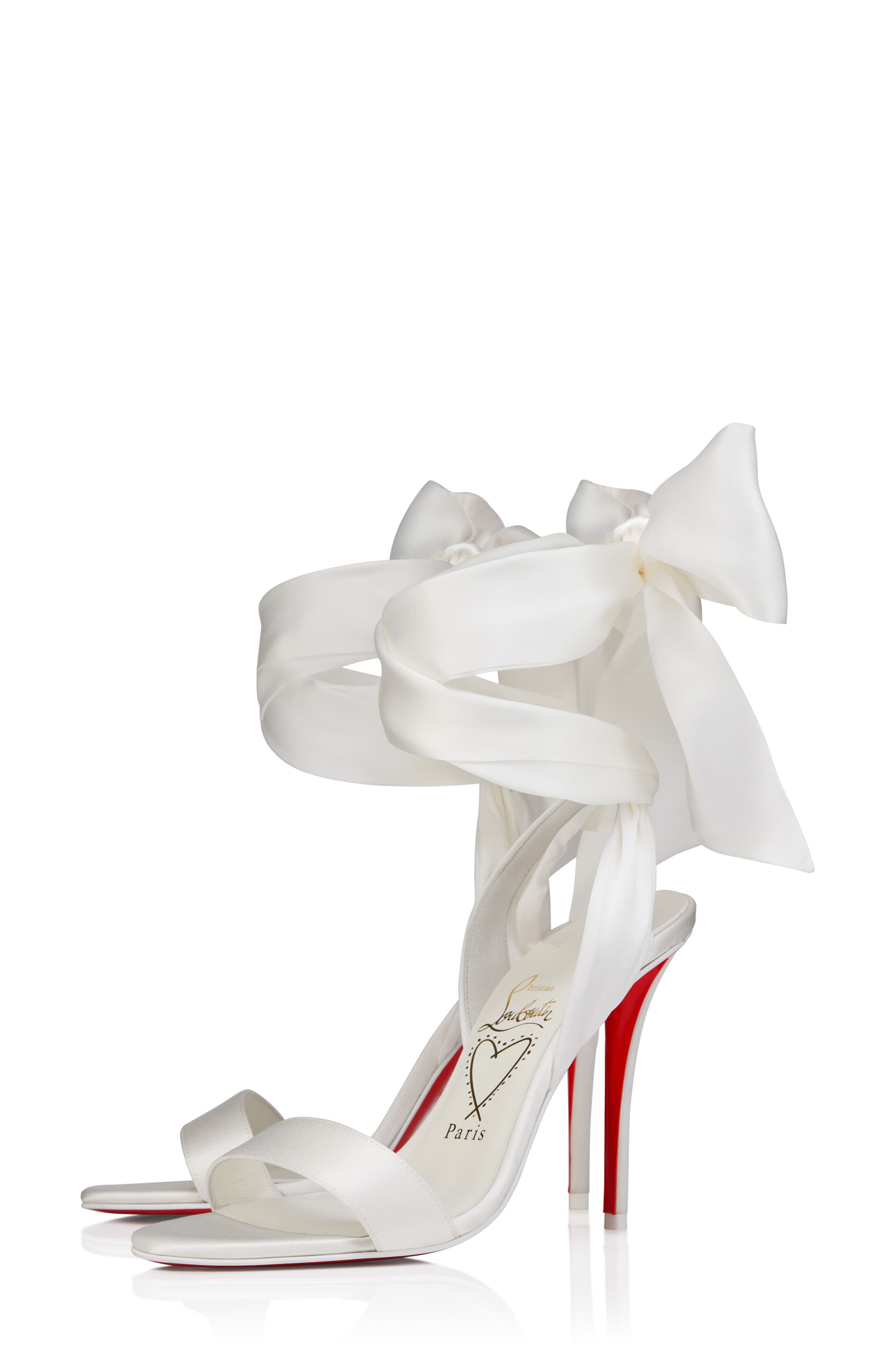 Christian Louboutin Miss Z Desert Sandal, Main, color, Ivory/ Snow