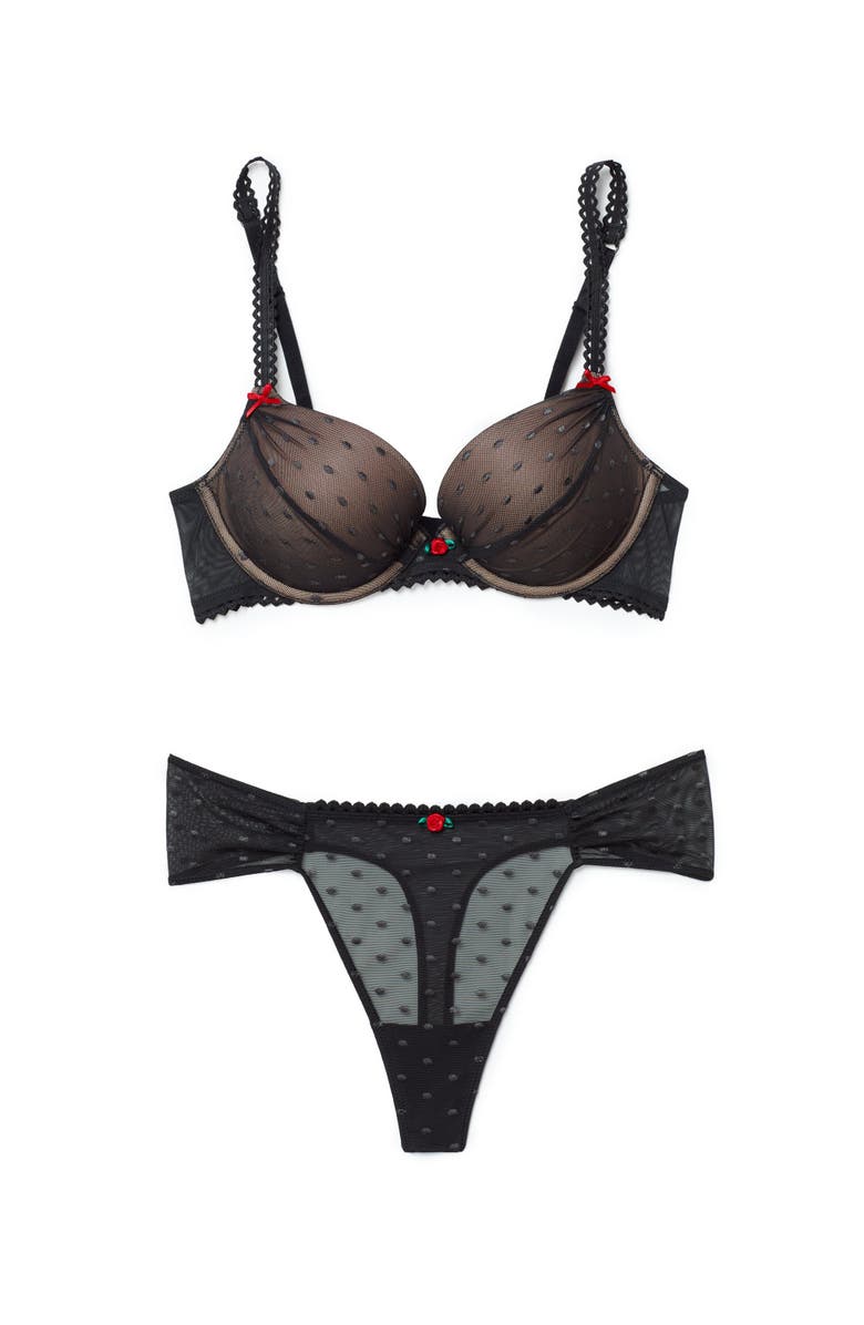 Adore Me Stacy Push Up Plunge Bra, Alternate, color, Black