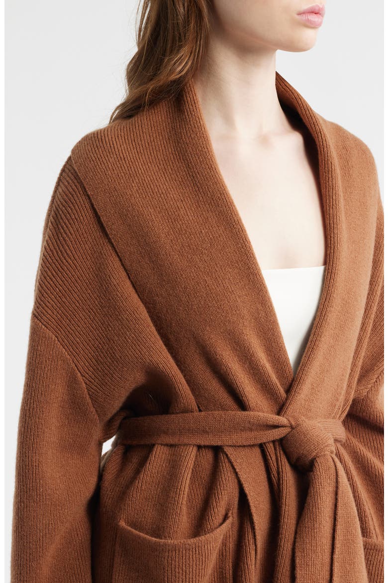 Madison Wool Drape Cardigan, Alternate, color, CHESTNUT