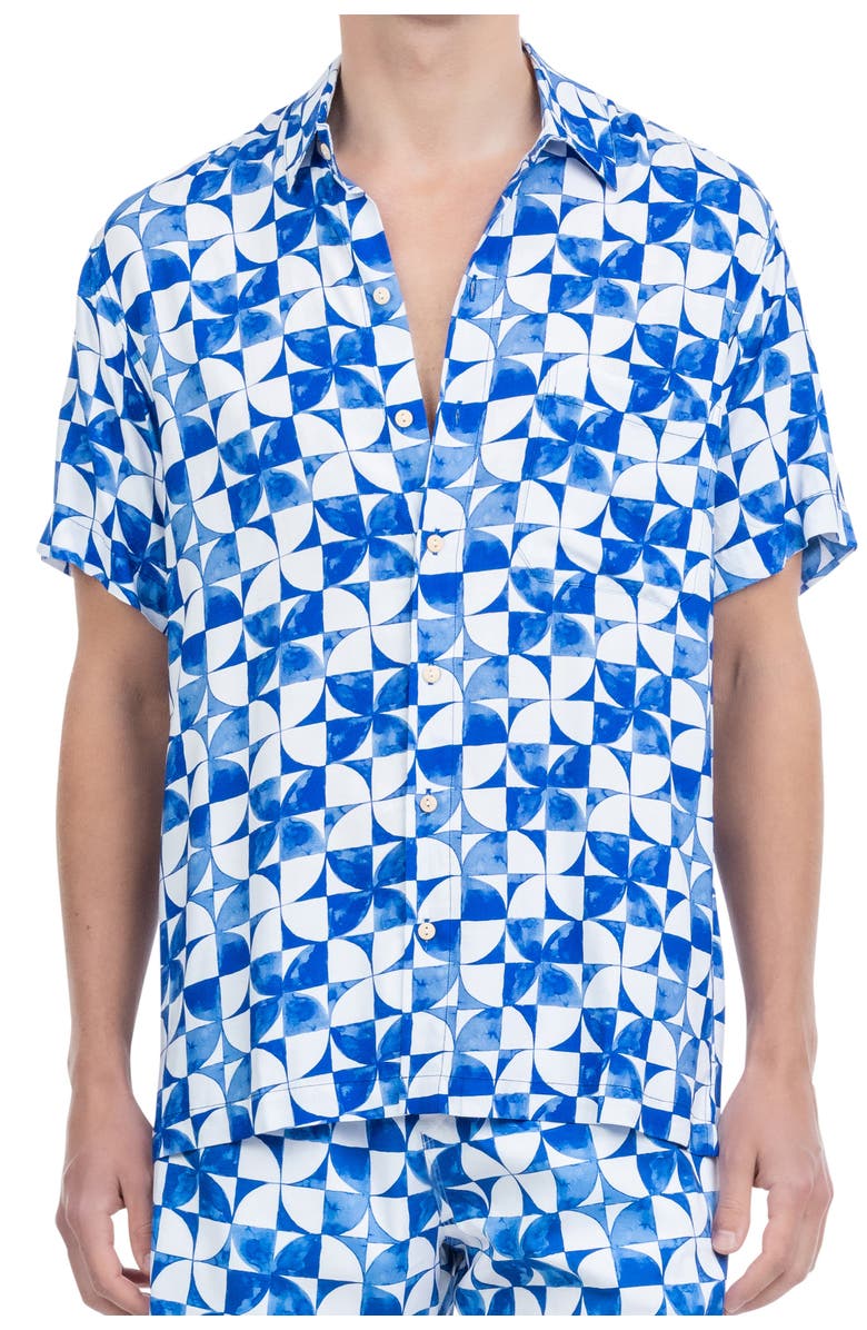 Kenny Flowers The Greece - Short Sleeve Shirt, Alternate, color, Blue