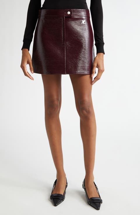 Reedition Faux Leather Miniskirt