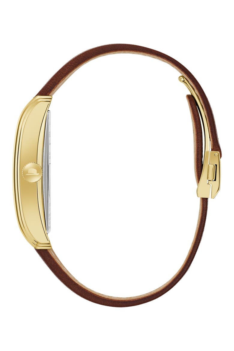 Frank Sinatra Chariman of the Board Leather Strap Watch, 25.5mm, Alternate, color, GOLD-TONE