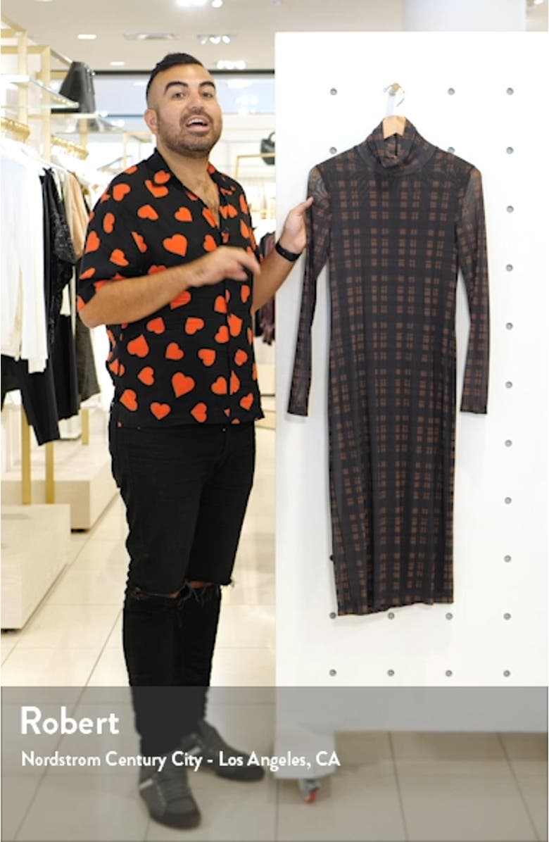 Priscilla Plaid Long Sleeve Midi Dress, sales video thumbnail