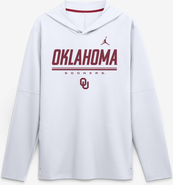 Jordan Brand Men's Jordan Brand White Oklahoma Sooners 2026 Sideline Lightweight Long Sleeve Hooded Dri-FIT Top