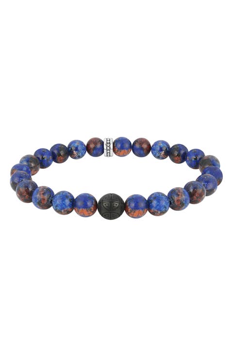 Men's Semiprecious Stone Beaded Stretch Bracelet