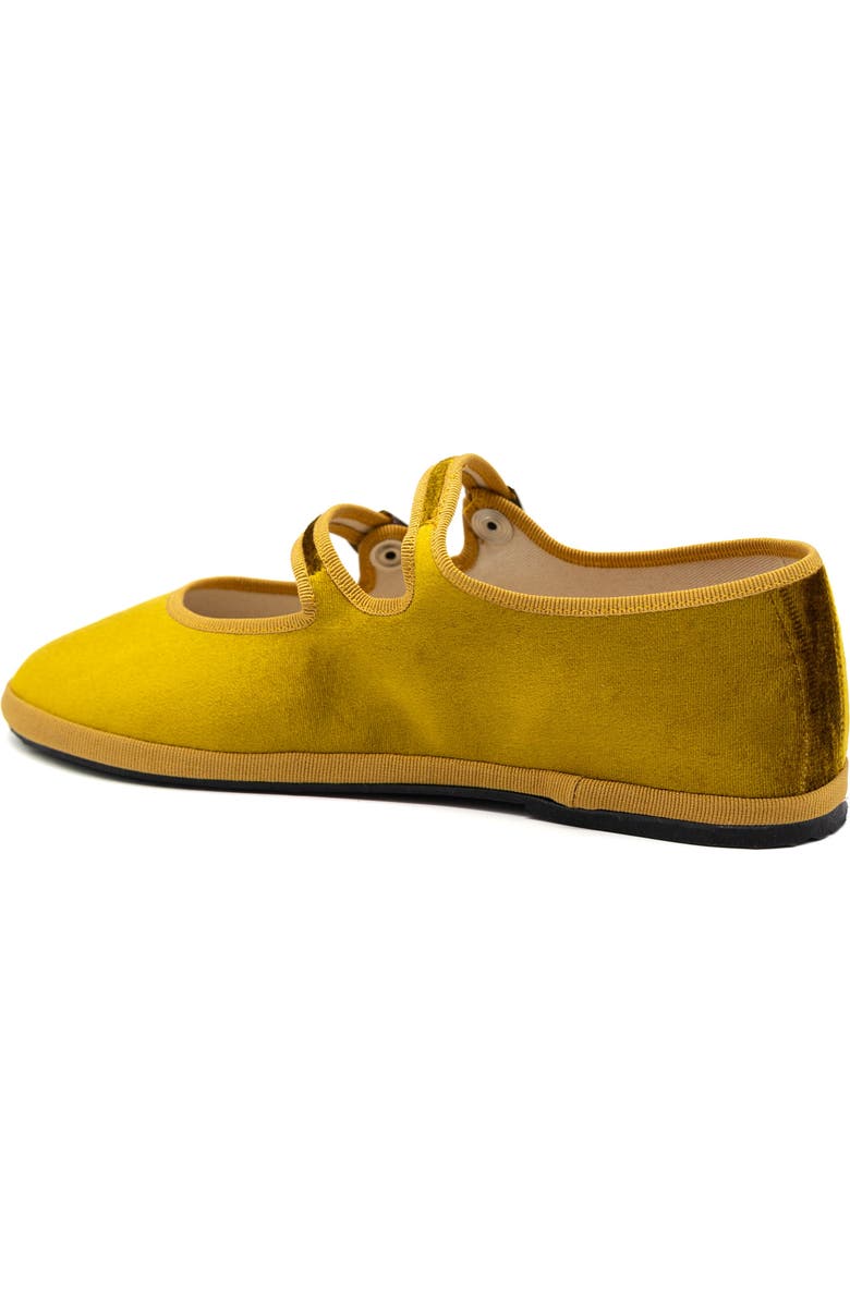 Gondolina Shoes Nina Mary Jane Double Lace Ballet Flats, Alternate, color, Gold Yellow