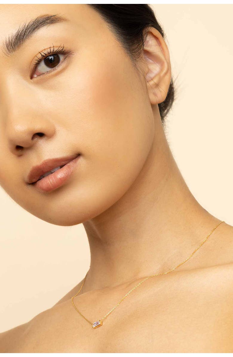 Oradina 14K Yellow Gold Fresco Baguette Bold Pendant Necklace, Alternate, color, Yellow Gold