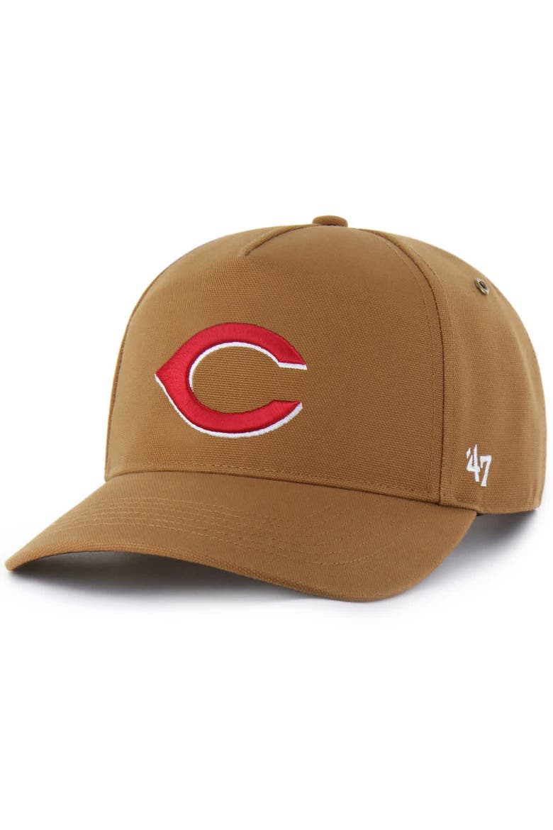 Men's Carhartt x '47  Brown Cincinnati Reds Hitch Adjustable Hat, Main, color, Brown