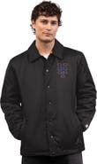 STARTER Men's Starter  Black New York Mets Full-Snap Coaches Jacket