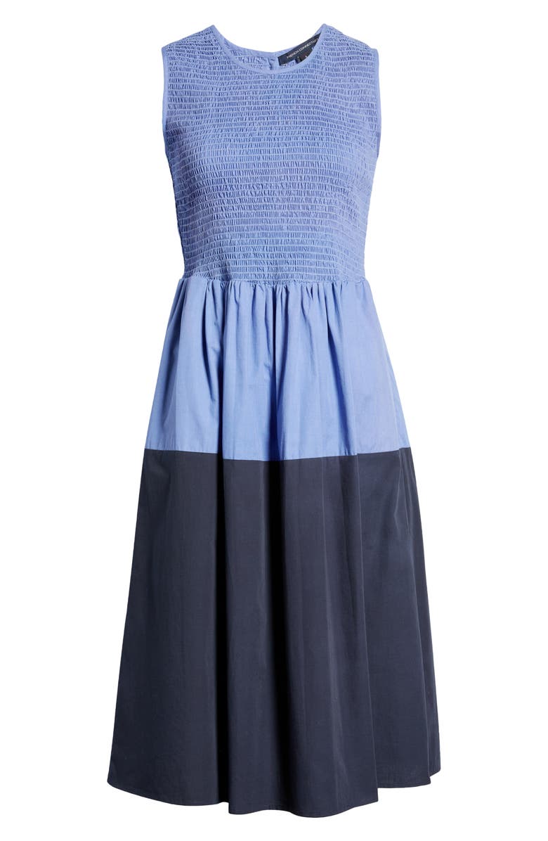 French Connection Rhodes Colorblock Smocked Poplin Dress, Alternate, color,