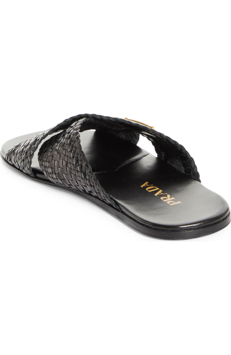 Prada Woven Slide Sandal, Alternate, color, Nero