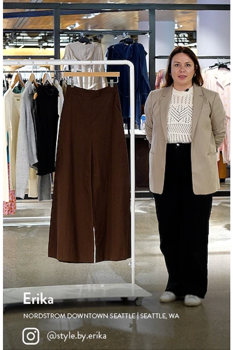 Oak Wide Leg Moiré Taffeta Pants video