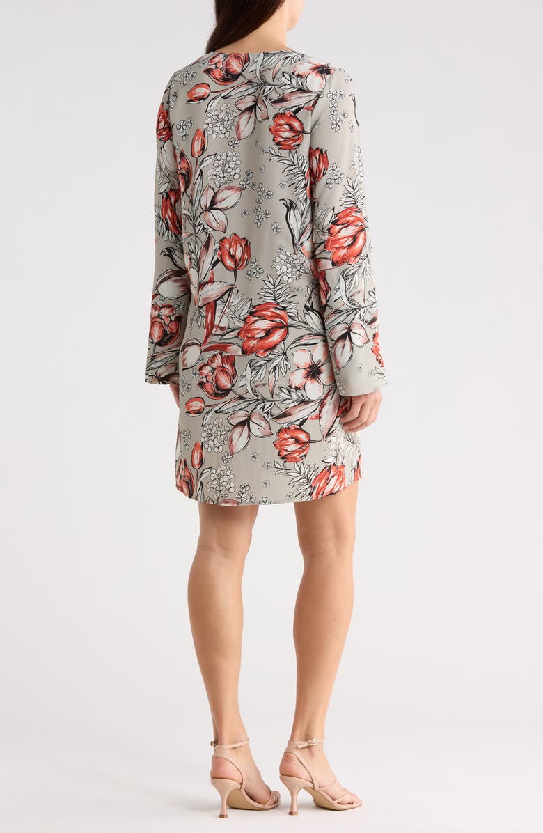 matty m. Long Sleeve Shift Dress, Alternate, color, Stone