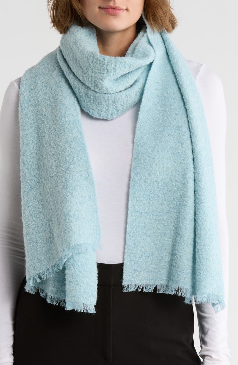Eileen Fisher Bouclé Scarf, Main, color, Arctic Blue