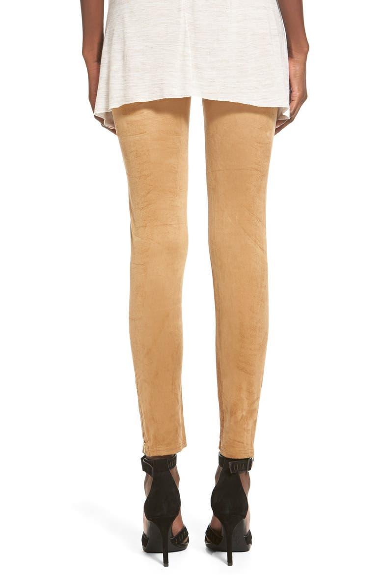 Faux Suede Leggings, Alternate, color, TAN DALE