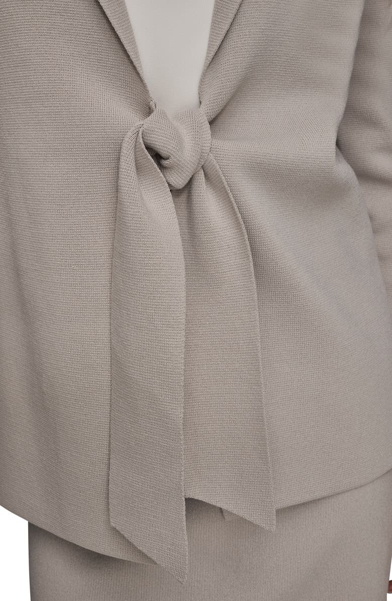 Donna Karan New York Tie Front Sweater Blazer, Alternate, color, Vapor