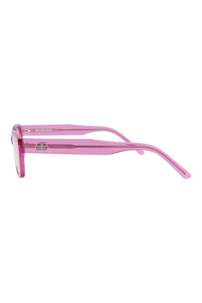 55mm Rectangular Optical Glasses, Alternate, color, PINK PINK TRANSPARENT