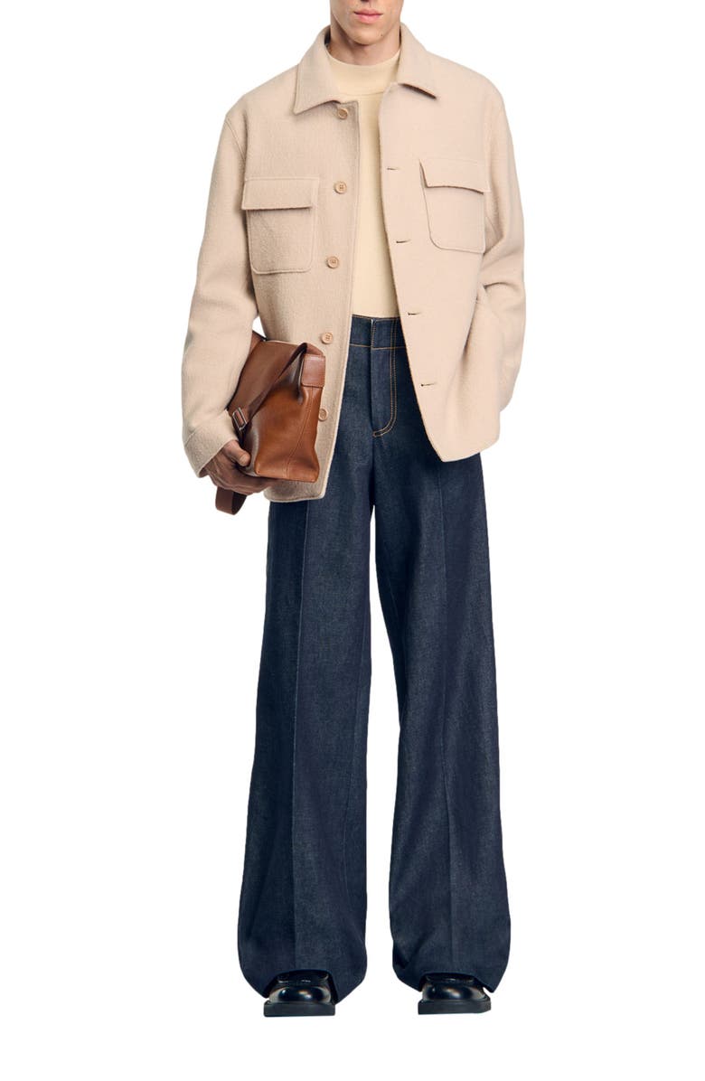 SANDRO Button-up overshirt, Alternate, color,