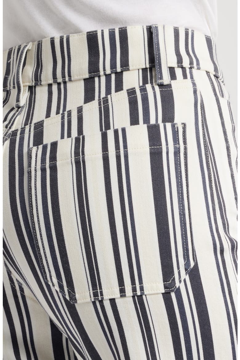Le Slim Palazzo Patch Pocket High Waist Wide Leg Jeans, Alternate, color, NAVY STRIPE