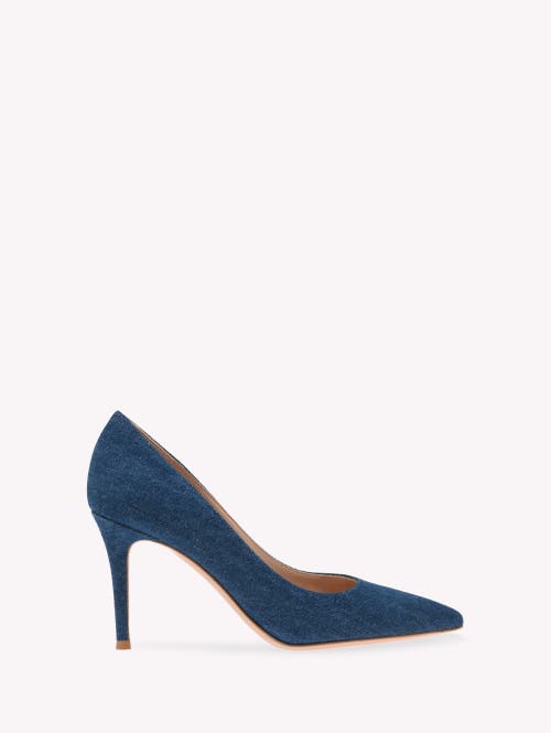Shop Gianvito Rossi Gianvito 85 Pumps In Blue Denim
