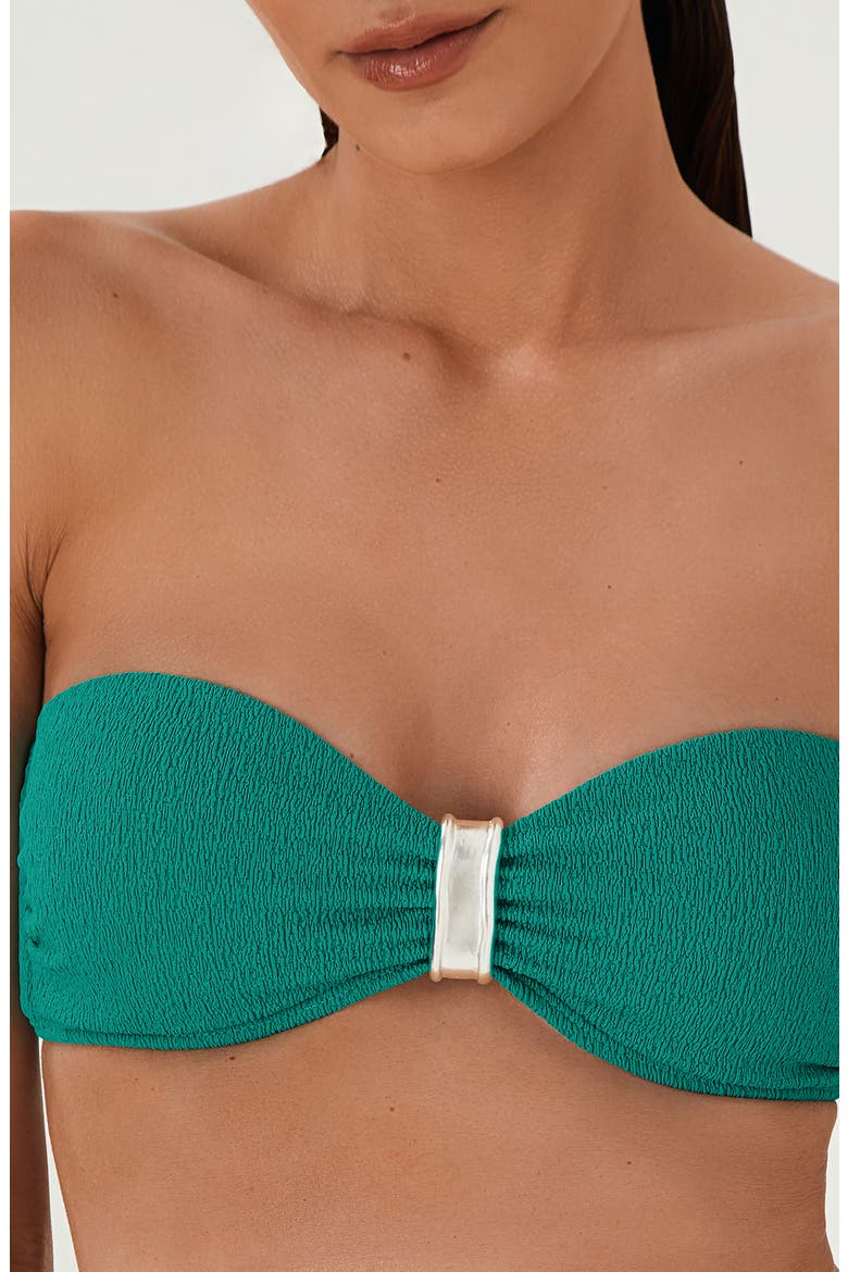 Firenze Sunny Bandeau Bikini Top, Alternate, color, GREEN