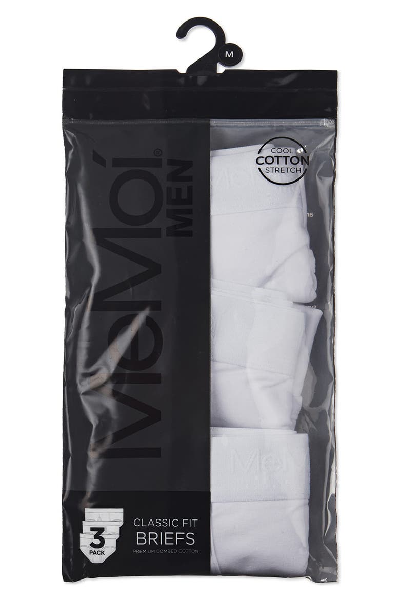 Assorted 3-Pack Cool Stretch Cotton Briefs, Alternate, color, WHITE