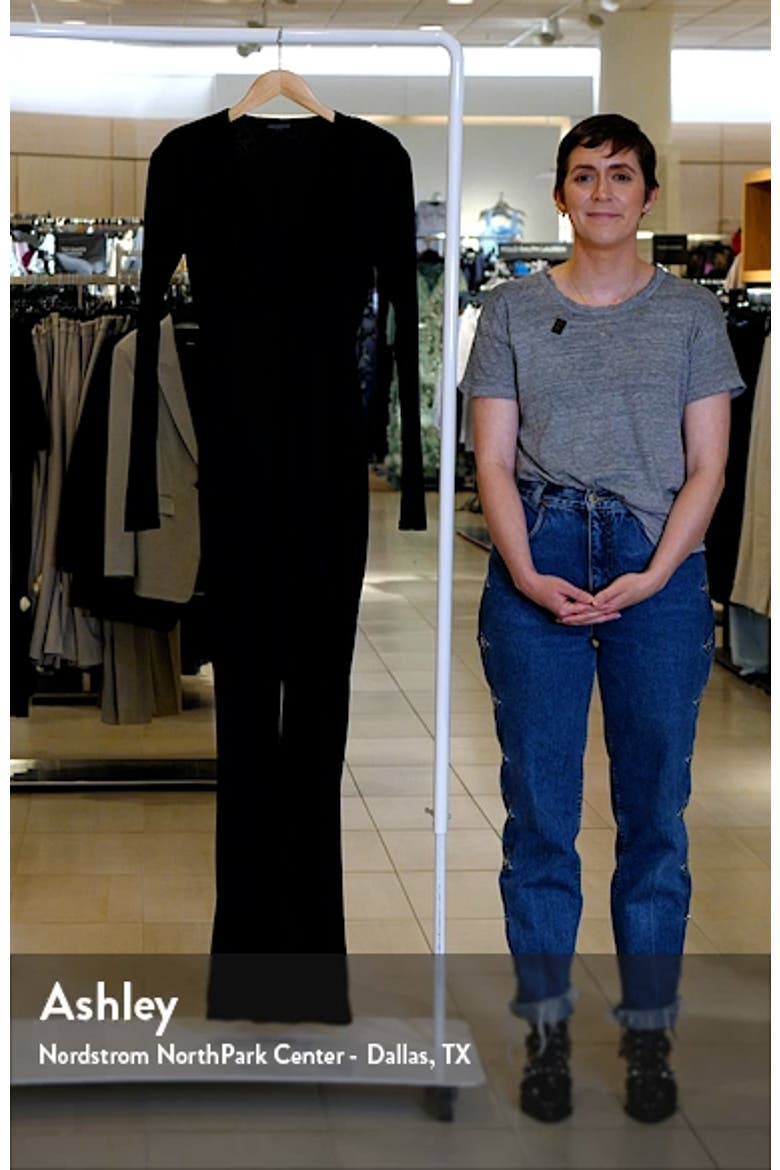 Deep V-Neck Long Sleeve Jumpsuit video