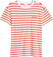Caslon® Stripe Cotton Graphic T-Shirt
