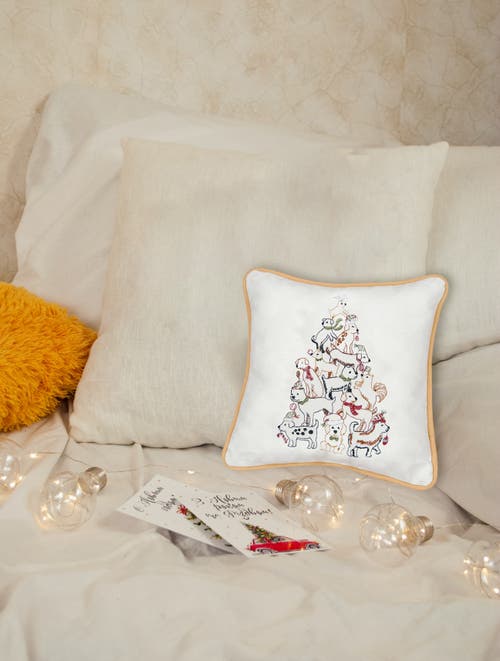 C & F Home C&f Home Puppy Dog Christmas Tree Small/petite Accent Pillow, 10" X 10" In Multi