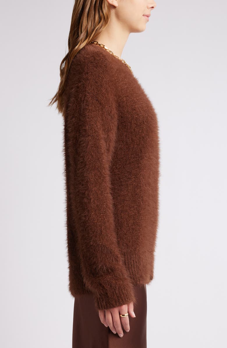 Open Edit Boyfriend Sweater, Alternate, color, Brown Soil