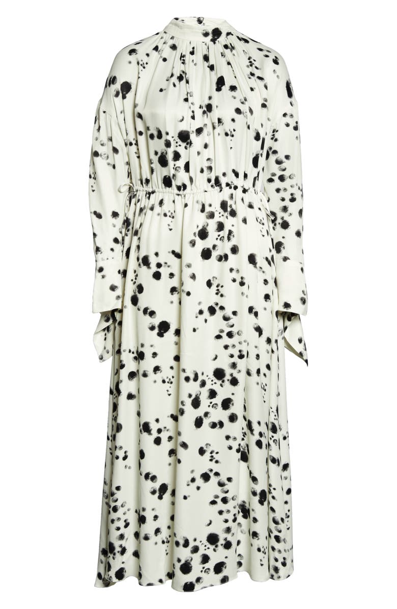 ASOS DESIGN EDITION Spot Print Drawstring Midi Dress, Alternate, color, 