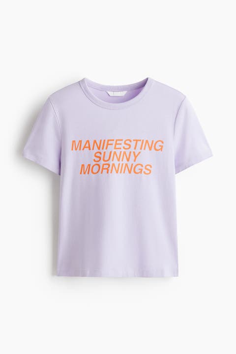 Printed Viscose-blend T-shirt