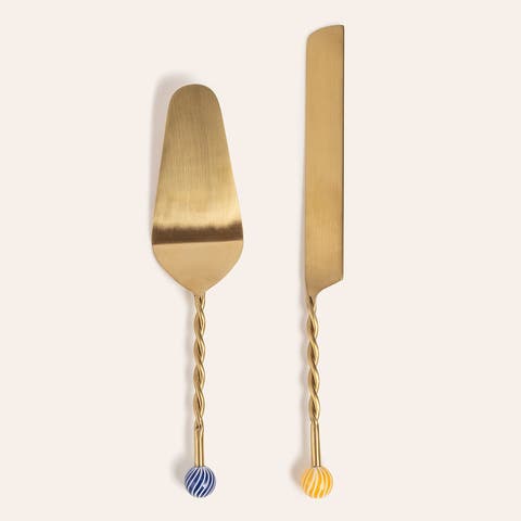 Rampur Set Of 2 Steel Cake Serving Set Cheerland